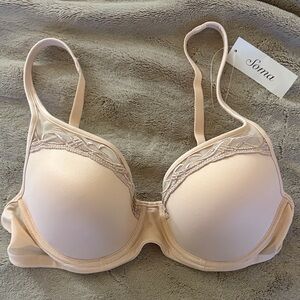Soma 34B Light Nude Lace-Trim T-Shirt Bra